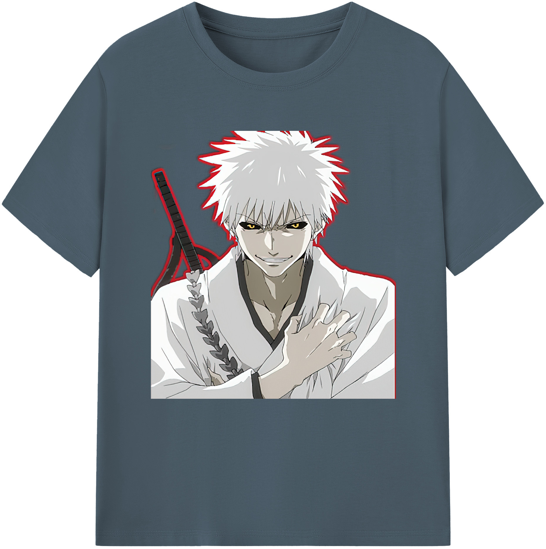 （画像用） ブリーチ 黒崎一護（くろさき いちご）BLEACH Kurosaki Ichigo 綿100％半袖Tシャツ（フロントプリント）